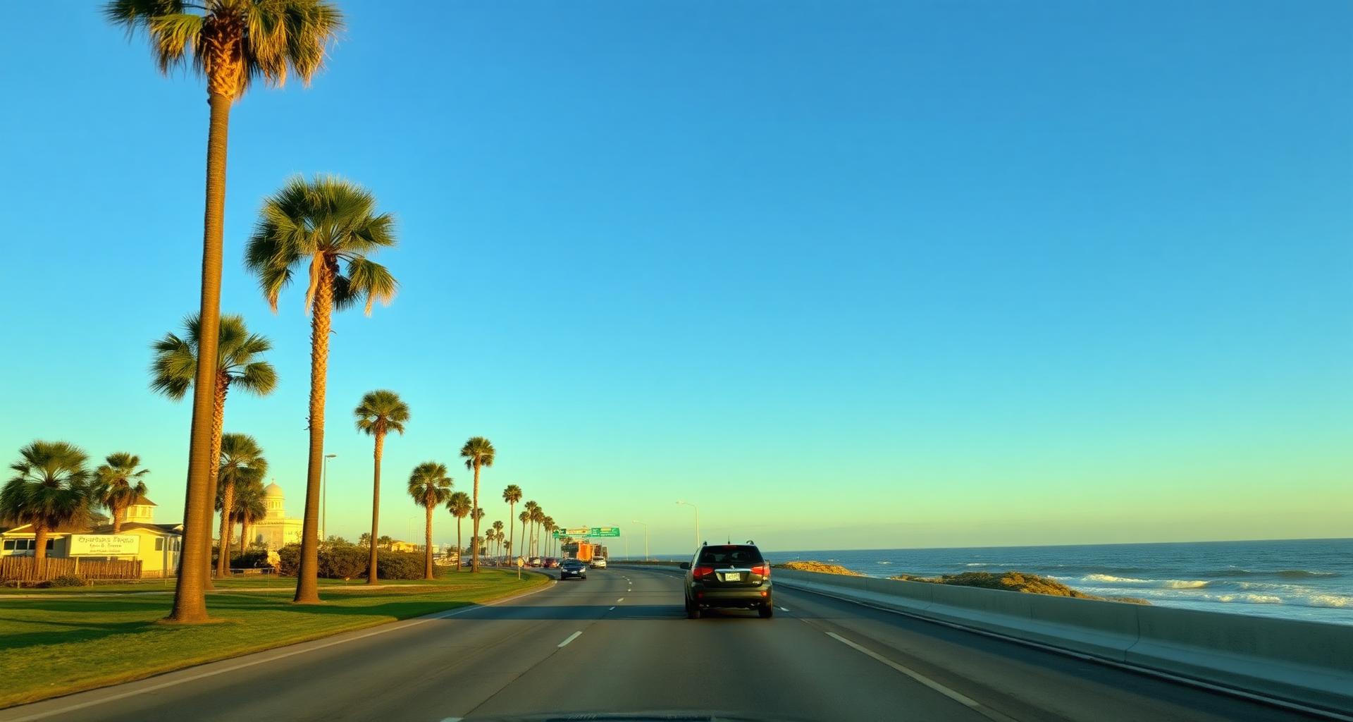 Galveston Texas coastal road